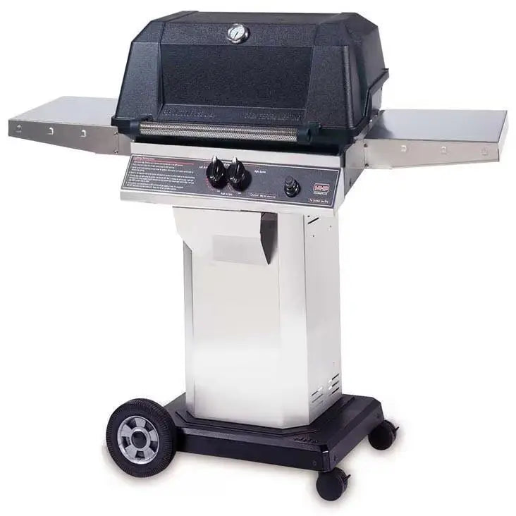 MHP WNK4DD Gas Grill With Stainless Steel Shelves And Stainless Grids