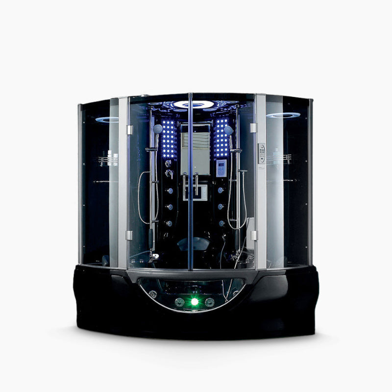 Maya Bath Valencia Steam Shower – Compact Corner Whirlpool Spa with TV, MP3 Audio & Full-Body Massage