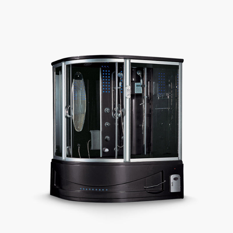 Maya Bath Siena Steam Shower – Corner Whirlpool Spa with TV, Fridge & Full-Body Massage (Siena-R)