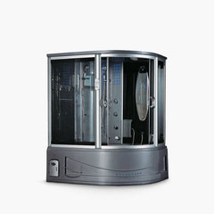 Maya Bath Siena & Siena-L Steam Showers – Corner Whirlpool Spa with TV, Fridge, and Full-Body Massage Jets
