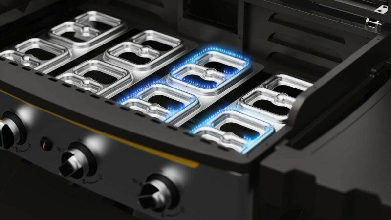 HALO Elite4B Outdoor Griddle with 720 sq in Inset Cooking Surface and Dual-Zone Burner System HZ-1001-XNA