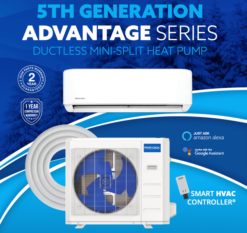 MRCOOL Advantage 5th Gen 36K BTU Ductless Mini Split AC & Heat Pump Complete System 230V - A-36-HP-230D-O