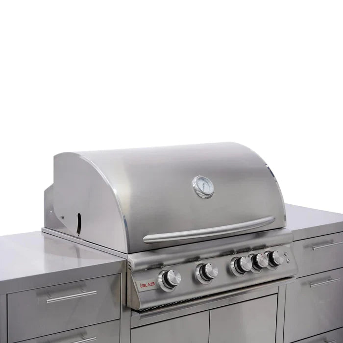 Blaze 6-Foot Stainless Steel Outdoor Kitchen Island with 32-Inch Gas Grill and LED Storage Drawers – Premium LTE Series