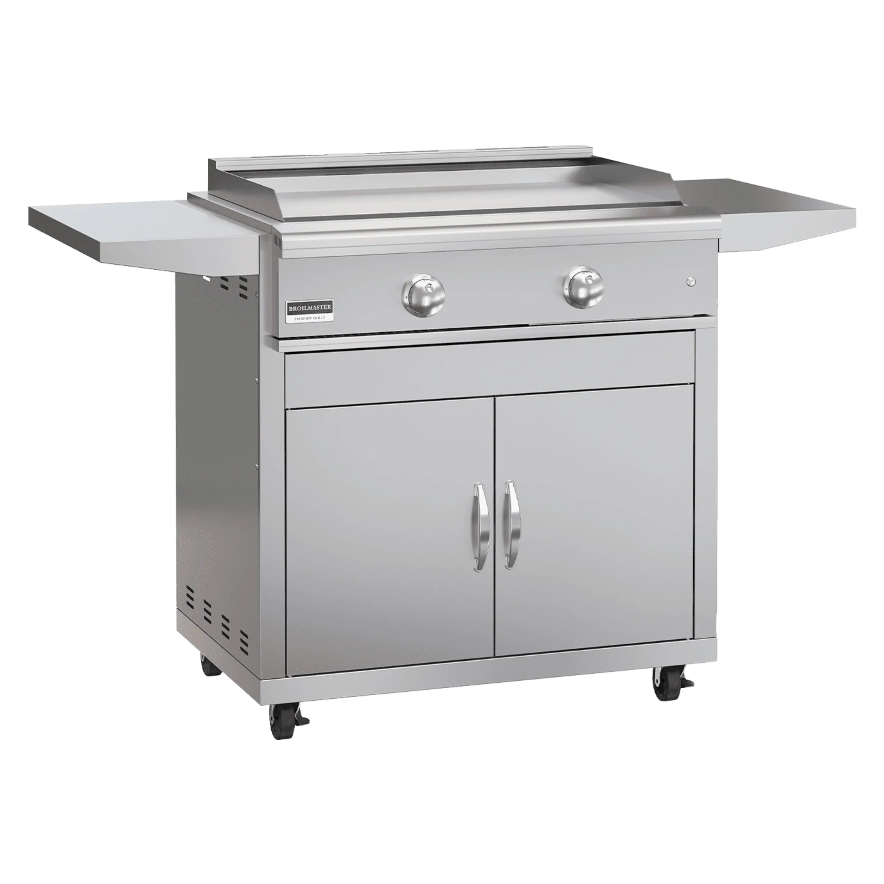 Broilmaster B-Series 32-Inch 2-Burner Premium Propane Gas Griddle and Grill Cart in Stainless Steel