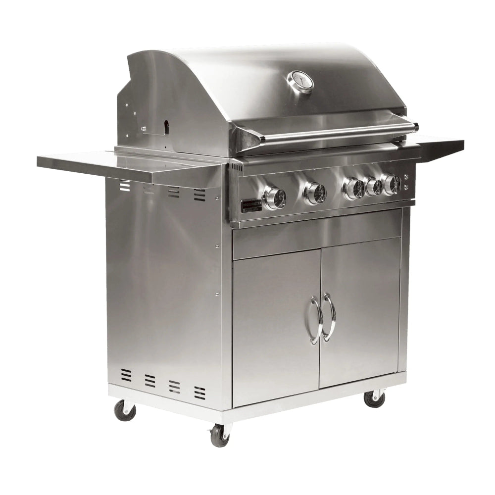 Broilmaster 32-Inch 4-Burners Premium Grill and Grill Cart in Stainless Steel