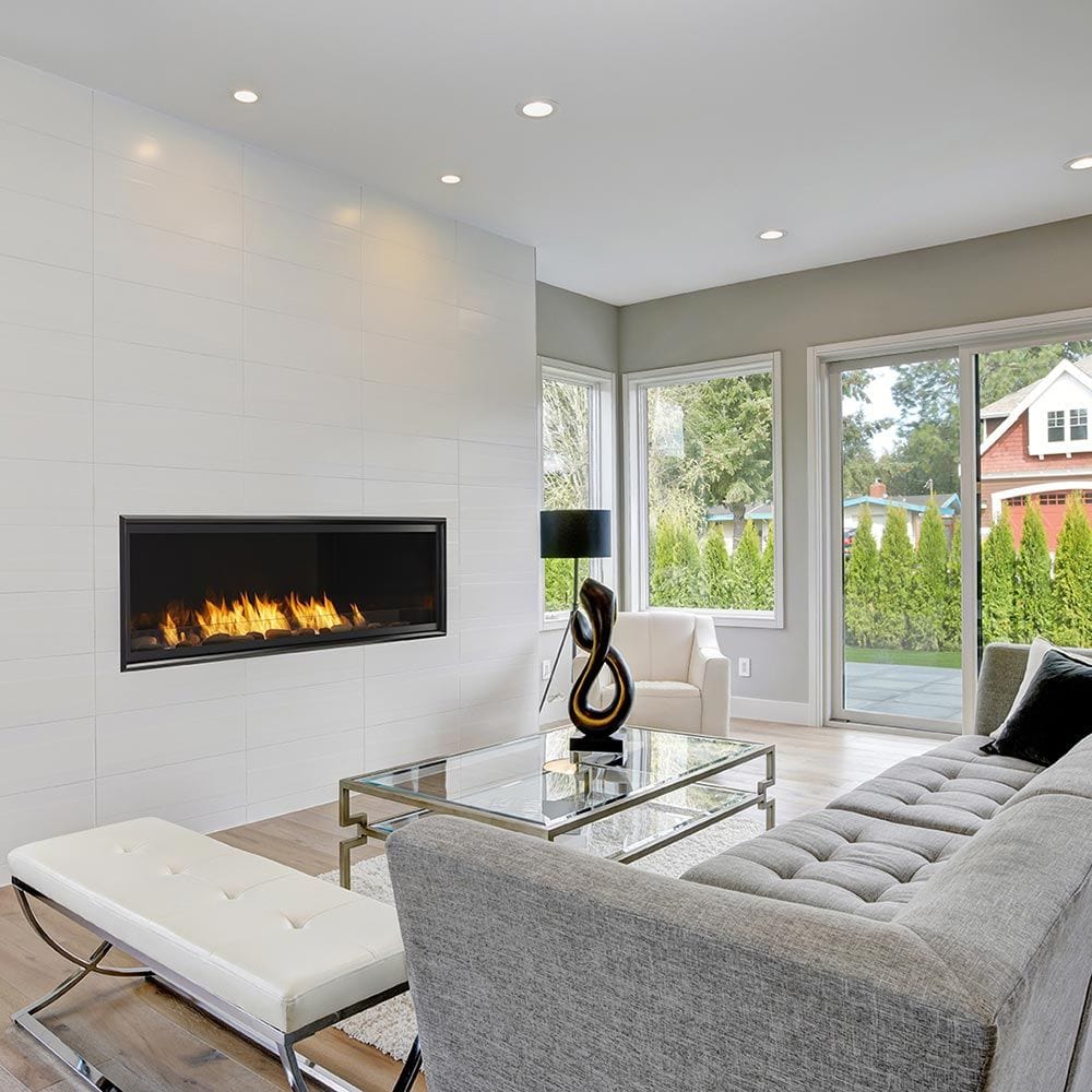 Monessen 60-inch Artisan Vent-Free Linear Gas Fireplace with IPI Plus Electronic Ignition and Remote Control AVFL60NIP-B