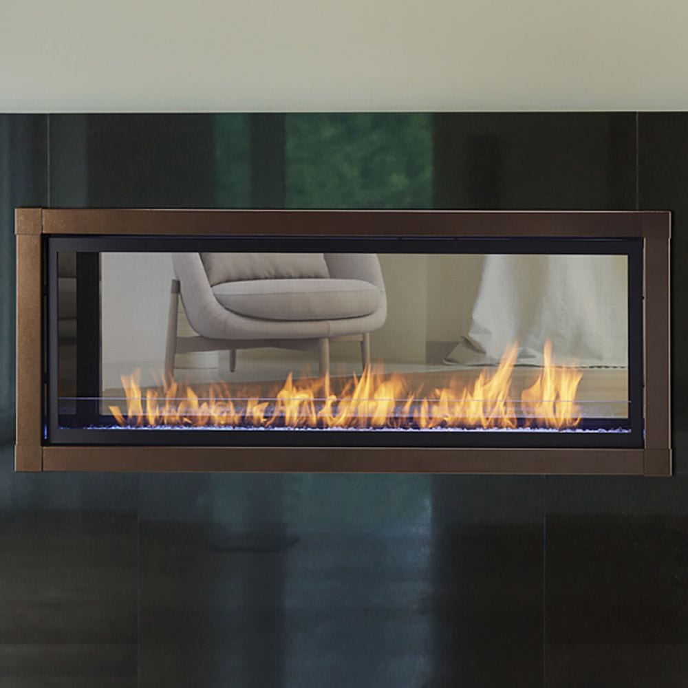Monessen 48-inch Artisan Double-Sided Vent-Free Linear Gas Fireplace with IPI Plus Electronic Ignition and Remote Control AVFL48NIP