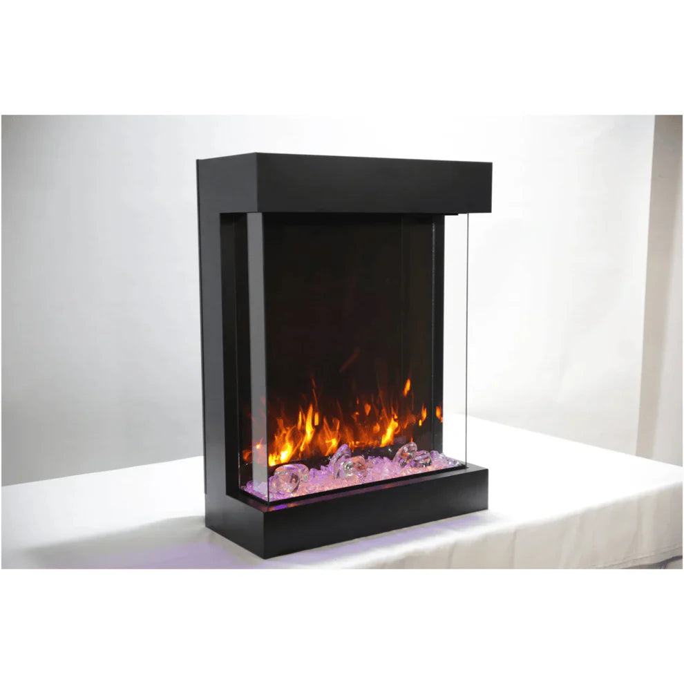 Amantii 20 Inch Cube 3-Sided Smart Electric Fireplace, Freestanding, Indoor/Outdoor, Smart Heater, CUBE-2025WM-LUMINA