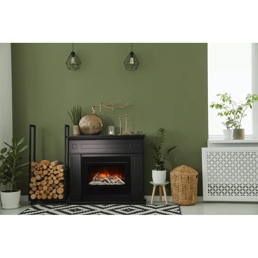 Amantii 26 Inch Lumina Smart Electric Fireplace Insert, Indoor/Outdoor, Smart Heater with WiFi & Crackling Sound, TRD-26