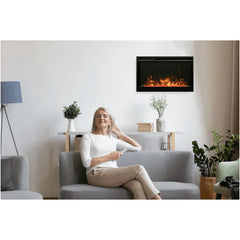 Amantii 26 Inch Traditional XtraSlim Smart Electric Fireplace, Indoor/Outdoor, Ultra Slim Design, WiFi, Crackling Sound, TRD-26-XS