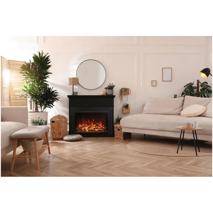Amantii 30 Inch Traditional Bespoke Electric Fireplace Insert, Indoor/Outdoor, Smart Heater, TRD-30-BESPOKE-INSERT
