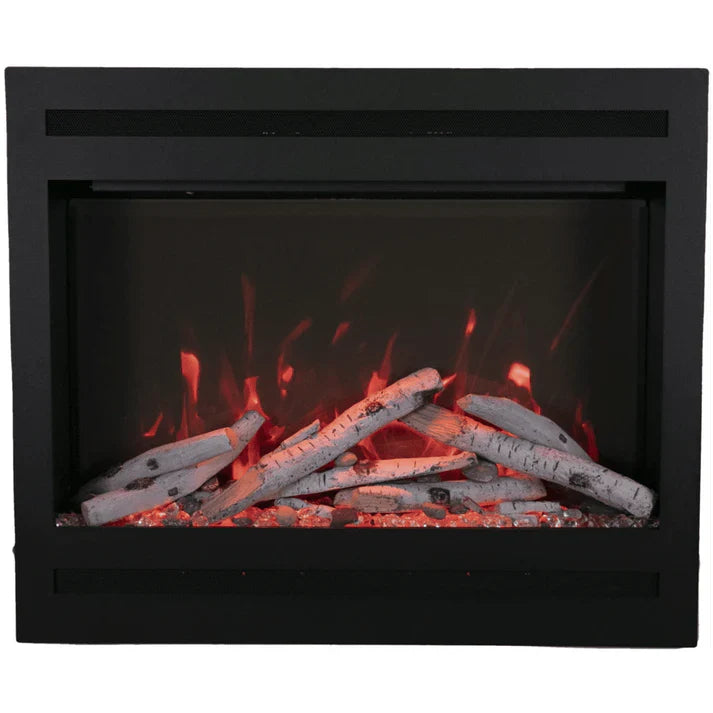 Amantii 31 Inch Zero Clearance Built-In Smart Electric Fireplace, Indoor Use, Clean Face Design with Steel Surround, ZECL-31-3228-STL