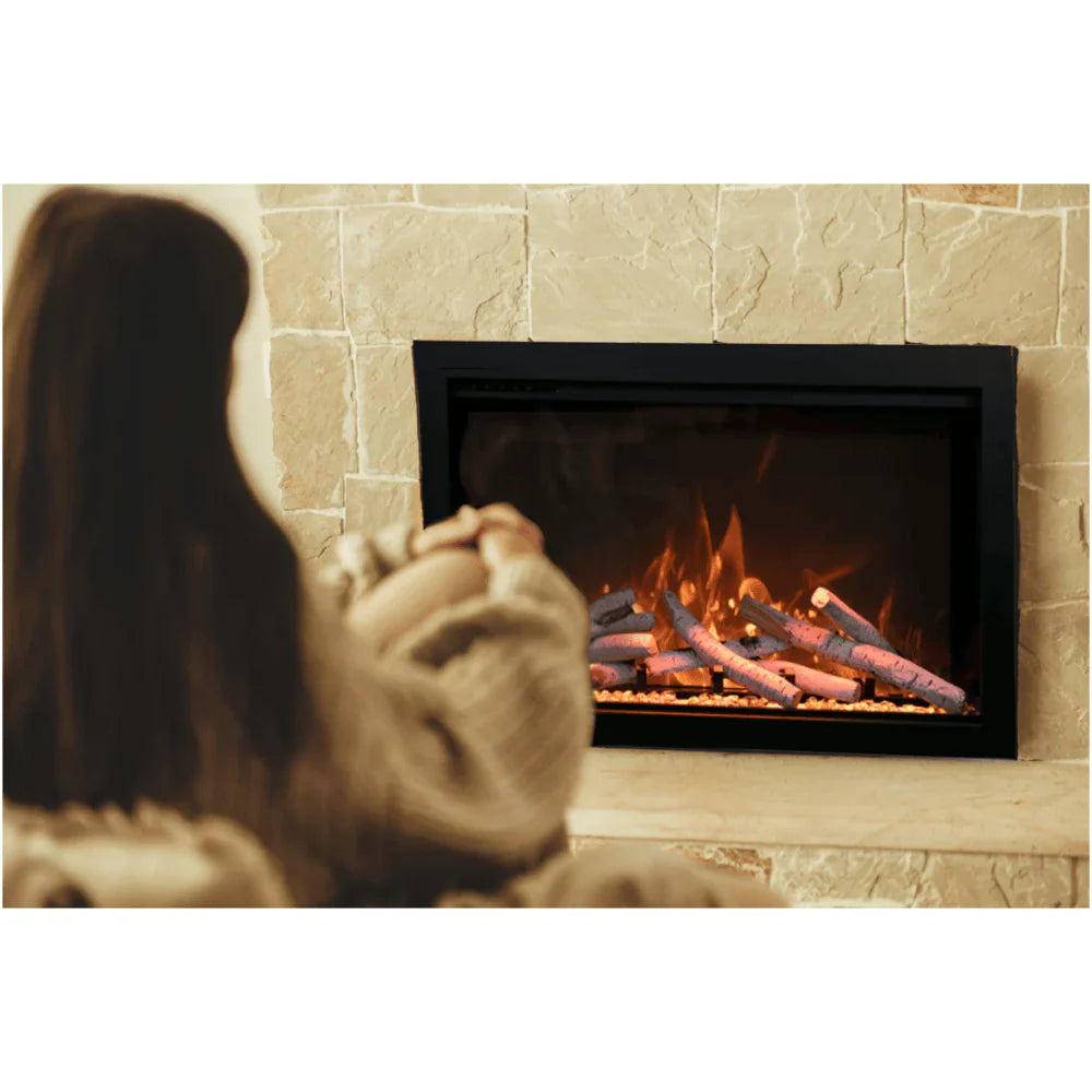 Amantii 33 Inch Traditional Bespoke Smart Electric Fireplace, Indoor/Outdoor, Built-In, WiFi & Remote Control, Crackling Sound, TRD-33