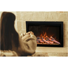 Amantii 33 Inch Traditional Bespoke Smart Electric Fireplace, Indoor/Outdoor, Built-In, WiFi & Remote Control, Crackling Sound, TRD-33