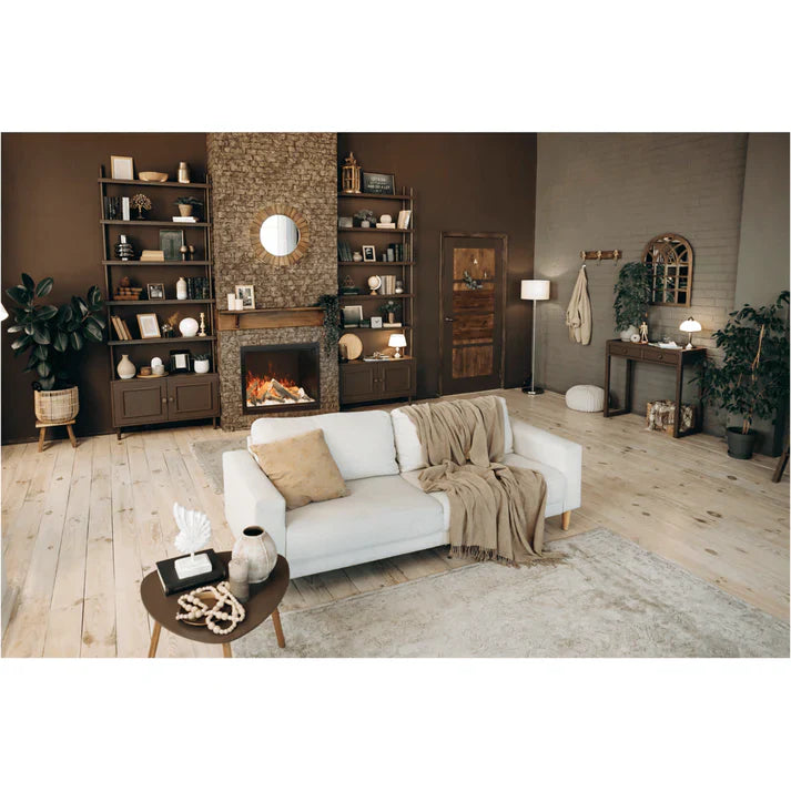 Amantii 33 Inch Traditional Lumina Smart Electric Fireplace, Indoor/Outdoor, Built-In Heater, WiFi, Crackling Sound, TRD-33
