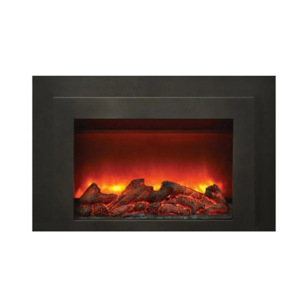Amantii 34 Inch Smart Electric Fireplace Insert, Flush Mount, Indoor Heater with Realistic Flame Display, INS-FM-34