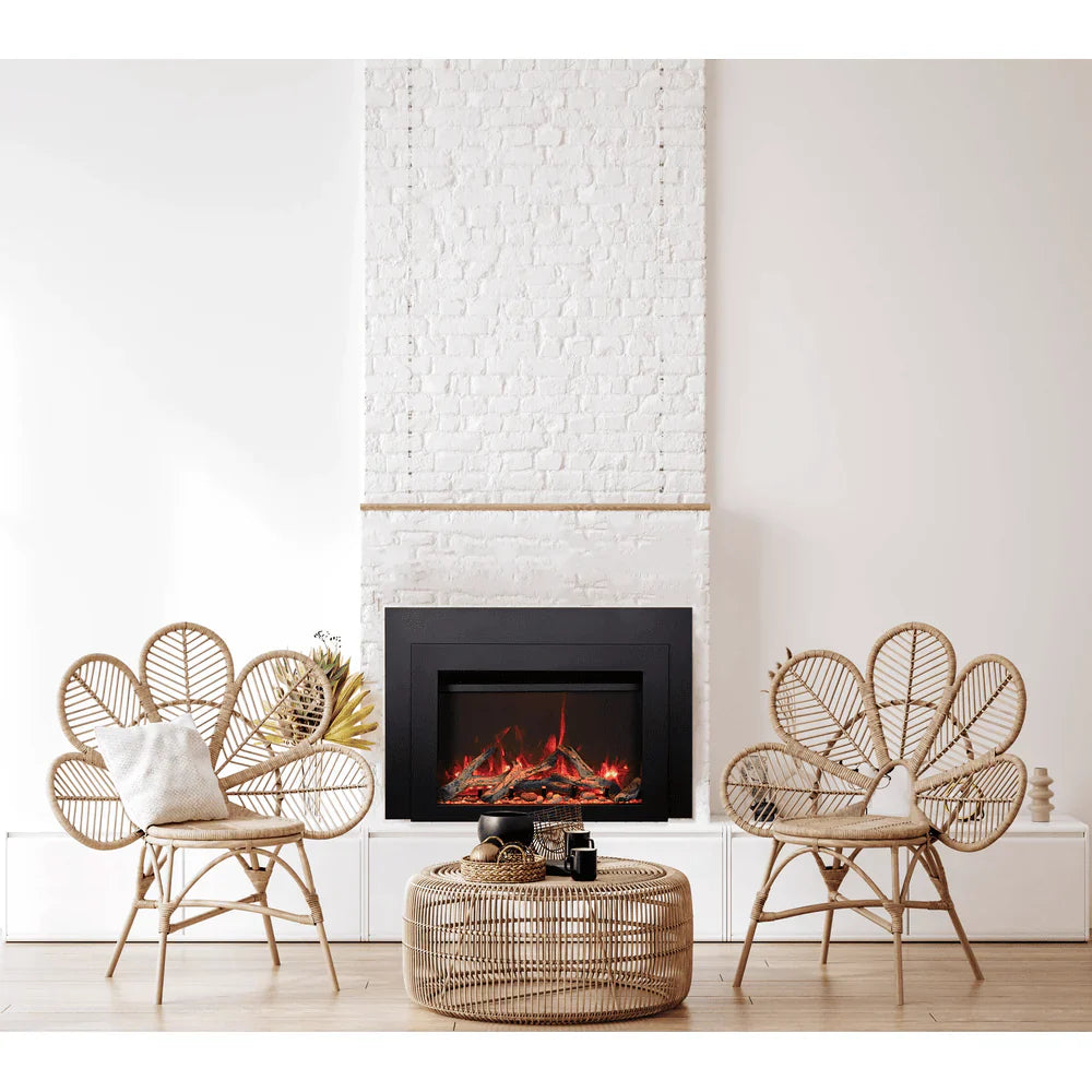 Amantii 38 Inch Lumina Smart Electric Fireplace Insert, Indoor/Outdoor, Smart Heater with Vibrant Flames, TRD-38-LUMINA-INSERT