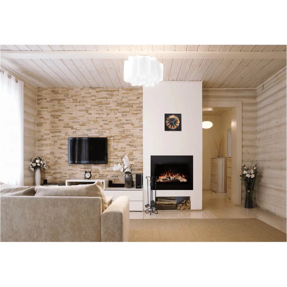 Amantii 38 Inch Traditional Lumina Smart Electric Fireplace, Indoor/Outdoor, Built-In Heater, WiFi, Crackling Sound, TRD-38
