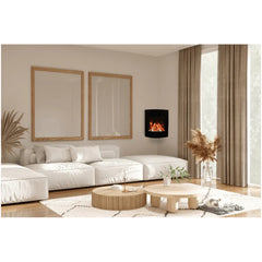 Amantii 24 Inch Corner Wall Mount Electric Fireplace, 1500W Heat, Multi-Color Flames, Black Glass Surround, WM-BI-2428-VLR-BG
