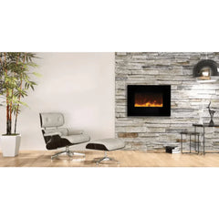 Amantii 26 Inch Smart Electric Fireplace, Wall/Flush Mount, WiFi Control, Indoor/Outdoor, WM-FM-26-3623-BG