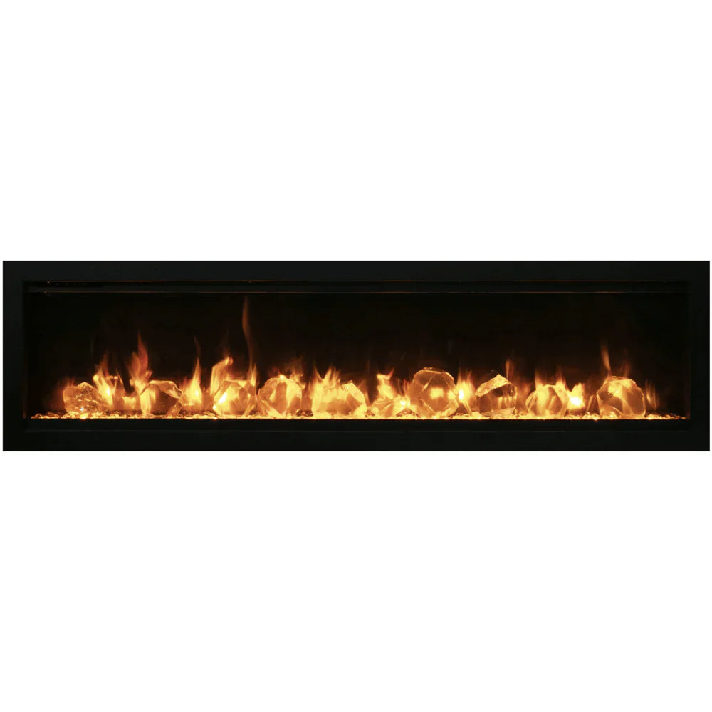 Amantii 34 Inch Symmetry Lumina Smart Electric Fireplace, Built-In, Indoor/Outdoor, WiFi Control, SYM-34-LUMINA
