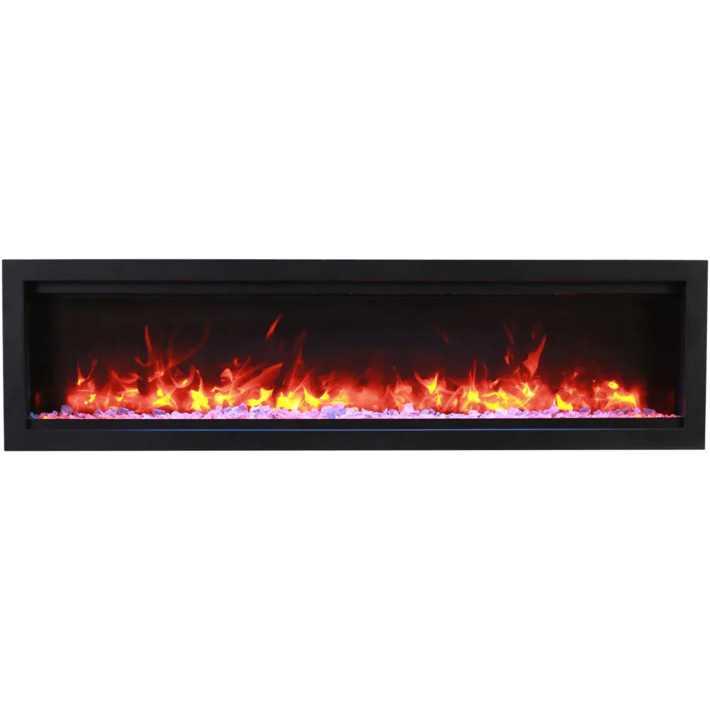 Amantii 34 Inch Symmetry Lumina Smart Electric Fireplace, Built-In, Indoor/Outdoor, WiFi Control, SYM-34-LUMINA