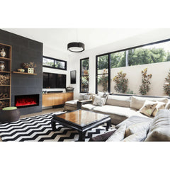 Amantii 34 Inch Symmetry Lumina Smart Electric Fireplace, Built-In, Indoor/Outdoor, WiFi Control, SYM-34-LUMINA