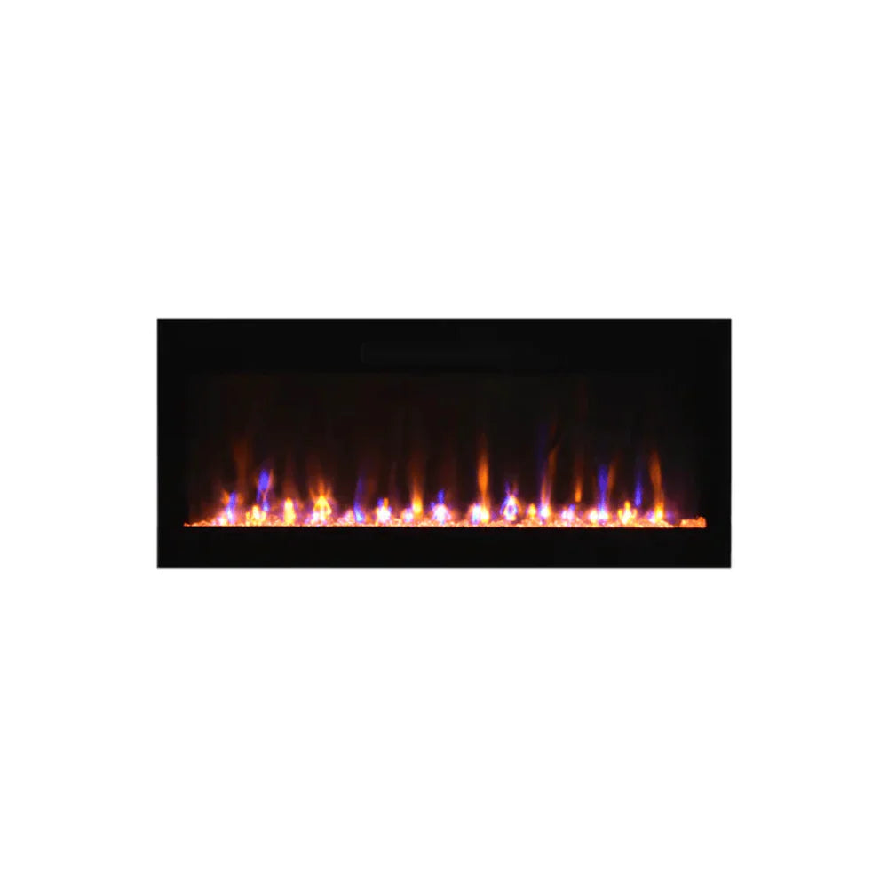 Amantii 36 Inch Evolution Electric Fireplace, Wall Mount, Frameless Black Fire & Ice Design, WiFi Smart Control, 5000 BTU Heater, EVO3620