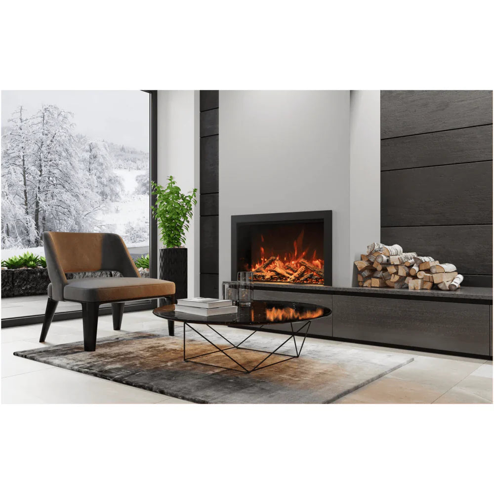 Amantii 38 Inch Traditional Bespoke Smart Electric Fireplace, Indoor/Outdoor, Smart Heater, TRD-38