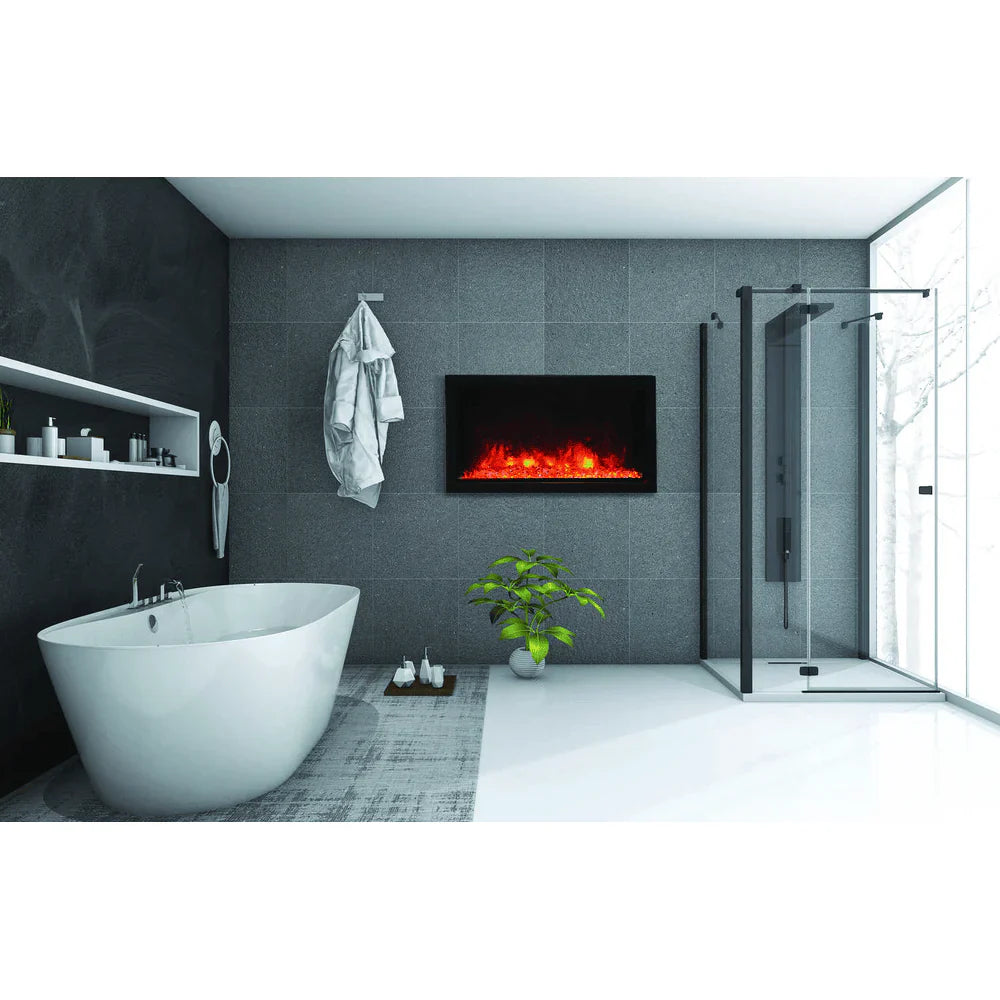 Amantii 40 Inch Panorama Deep Extra Tall Full View Smart Electric Fireplace, Indoor/Outdoor, WiFi, Recessed Installation, BI-40-DEEP-XT