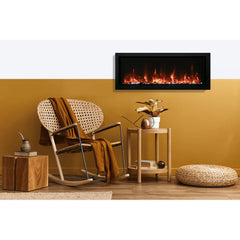Amantii 40 Inch Panorama Extra Slim Full View Smart Electric Fireplace, Indoor/Outdoor, Recessed Linear Design, WiFi, BI-40-XTRASLIM