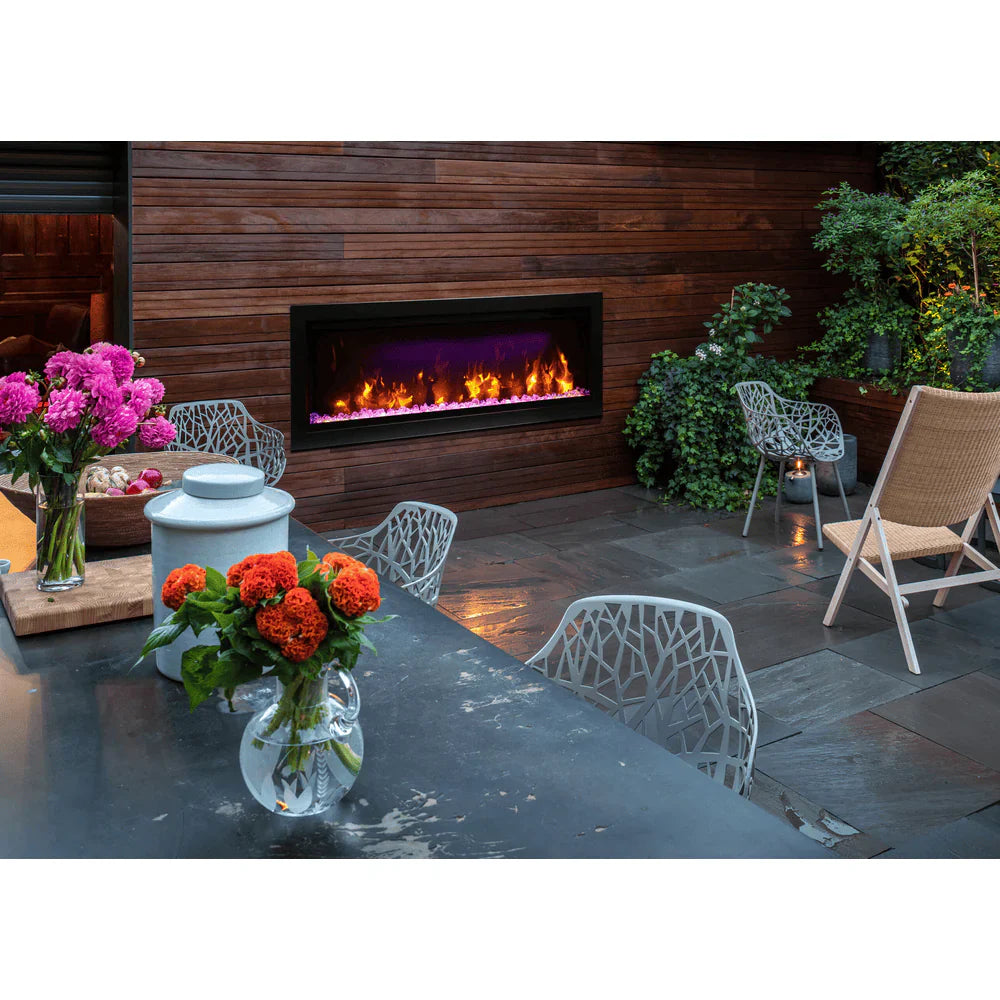 Amantii 42 Inch Symmetry Lumina Smart Electric Fireplace, WiFi Enabled, Built-In, Indoor/Outdoor, SYM-42-LUMINA