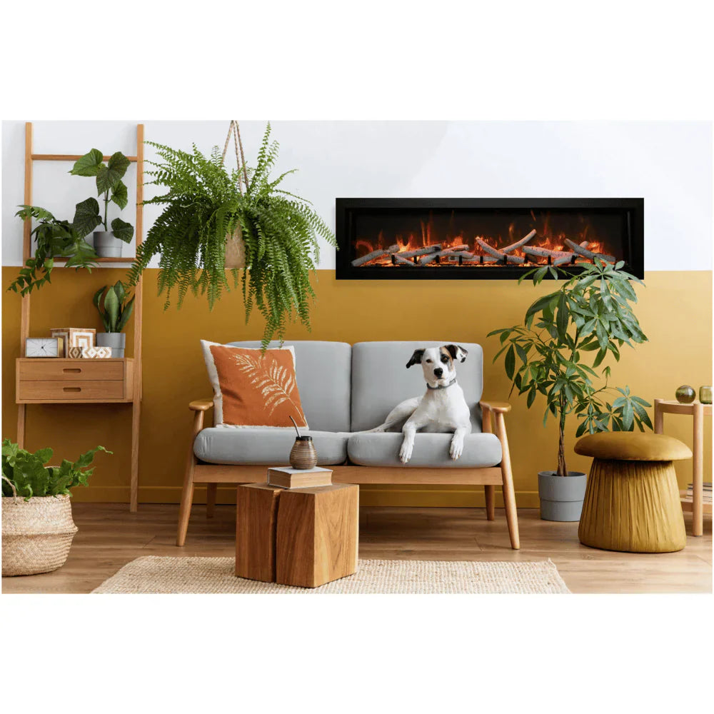 Amantii 60 Inch Panorama Deep Extra Tall Full View Smart Electric Fireplace, Indoor/Outdoor, WiFi, Recessed Installation, BI-60-DEEP-XT