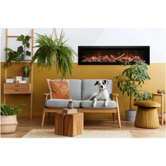 Amantii 60 Inch Panorama Deep Extra Tall Full View Smart Electric Fireplace, Indoor/Outdoor, WiFi, Recessed Installation, BI-60-DEEP-XT