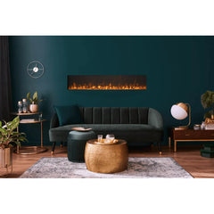 Amantii 60 Inch Panorama Extra Slim Smart Electric Fireplace, Indoor/Outdoor, Full View Linear Insert, WiFi, Crackling Sound, BI-60-XTRASLIM