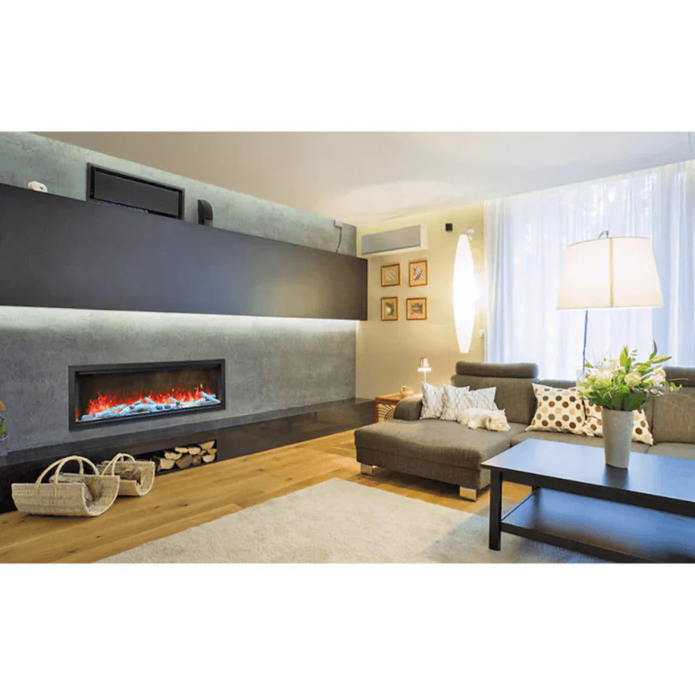 Amantii 60 Inch Symmetry Extra Tall Smart Electric Fireplace, WiFi Enabled, Clean Face, Indoor/Outdoor, SYM-60-XT