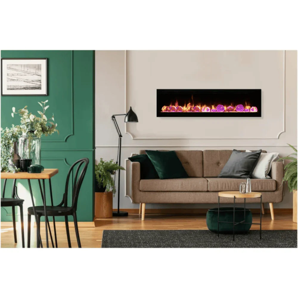 Amantii 60 Inch Symmetry Lumina Smart Electric Fireplace, Indoor/Outdoor, Built-In, WiFi Control, Multi-Color Flames, SYM-60-LUMINA