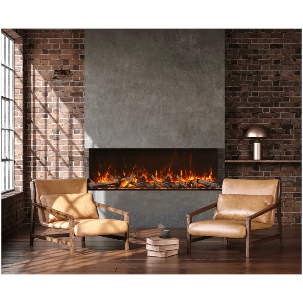 Amantii 60 Inch Tru View Extra Tall XL 3-Sided Smart Electric Fireplace, Indoor/Outdoor, WiFi, 60-TRV-XT-XL