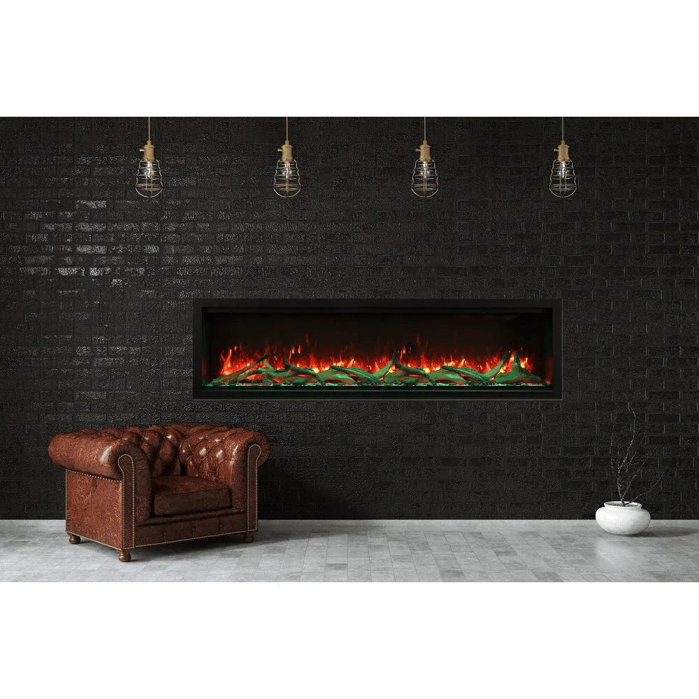 Amantii 74 Inch Symmetry Bespoke Electric Fireplace, Built-In, Indoor/Outdoor, WiFi, Bluetooth, SYM-74-BESPOKE