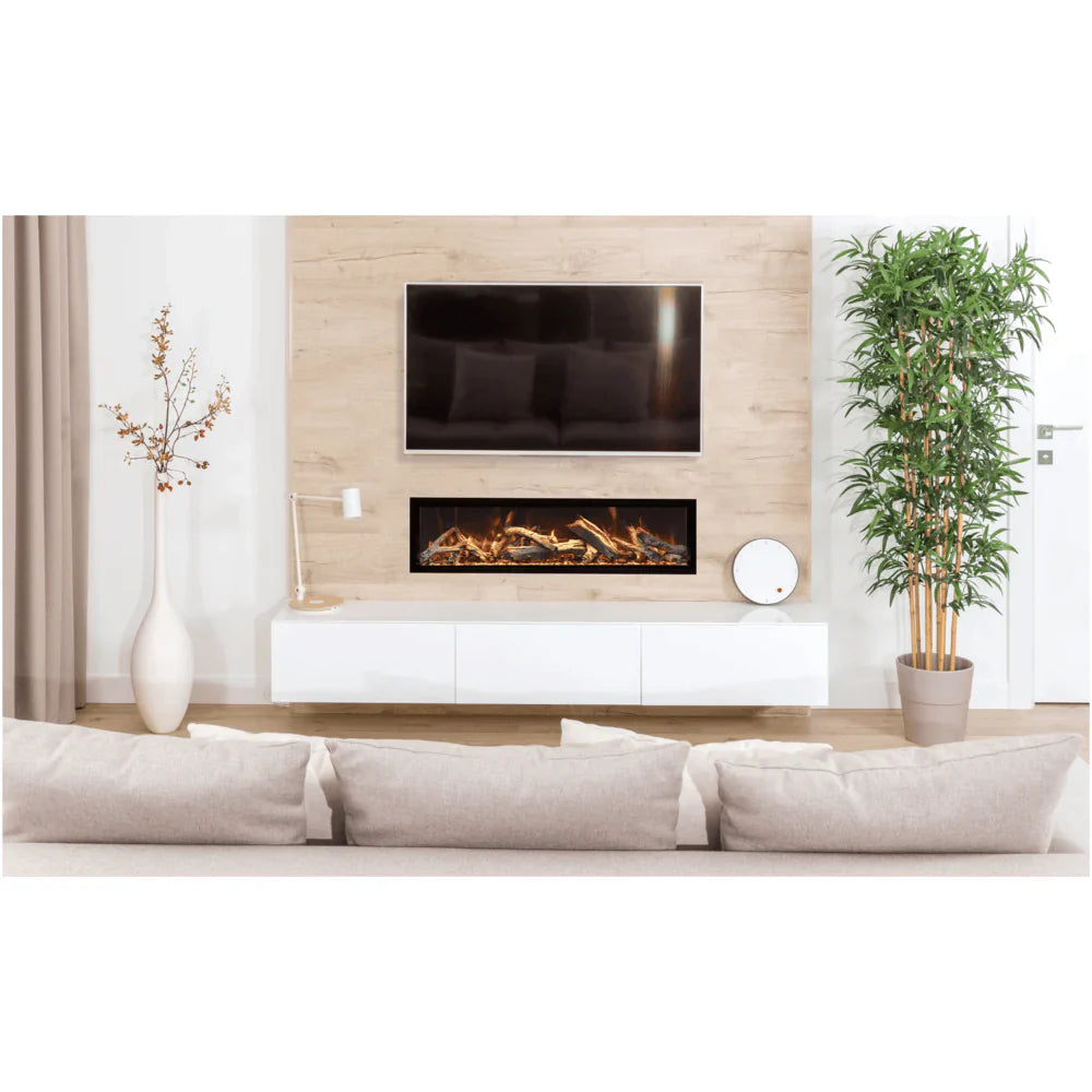 Amantii 88 Inch Symmetry Bespoke XT Electric Fireplace, Indoor/Outdoor, Built-In, WiFi, Bluetooth, SYM-88