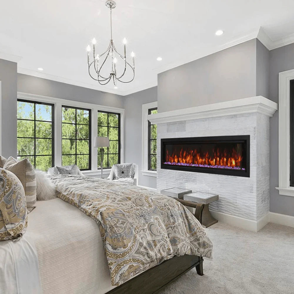 Amantii 88 Inch Symmetry Bespoke Electric Fireplace, Built-In, Indoor/Outdoor, WiFi, Bluetooth, SYM-88-BESPOKE