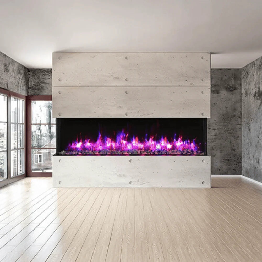 Amantii 88 Inch Tru View Extra Tall Lumina Smart Electric Fireplace, Indoor/Outdoor, Ultra-Tall Design, WiFi, App Control, 88-TRV-XT-XL-LUMINA
