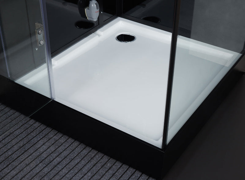 MAYA Bath Arezzo Steam Shower – 37" Compact Luxury Spa with TV, Bluetooth & 5KW Steam | Black or White