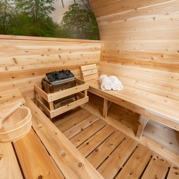 Dundalk LeisureCraft Serenity MP Barrel Sauna - Wood-burning Heater CTC2245MPW