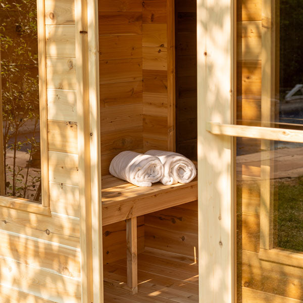 Dundalk LeisureCraft CT Georgian Cabin Sauna with Changeroom 6 Person - Wood-burning Heater CTC88CW