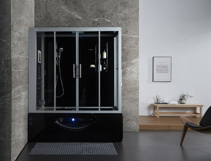 Maya Bath Platinum Catania-L Steam Shower & Catania Steam Shower – Luxury Corner Whirlpool Spa with Entertainment Features