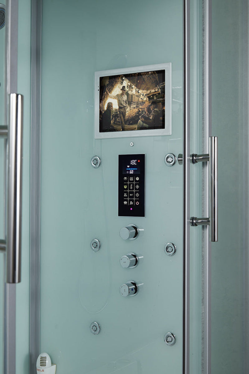 Maya Bath Platinum Catania-L Steam Shower & Catania Steam Shower – Luxury Corner Whirlpool Spa with Entertainment Features