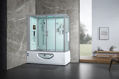 Maya Bath Platinum Catania-L Steam Shower & Catania Steam Shower – Luxury Corner Whirlpool Spa with Entertainment Features