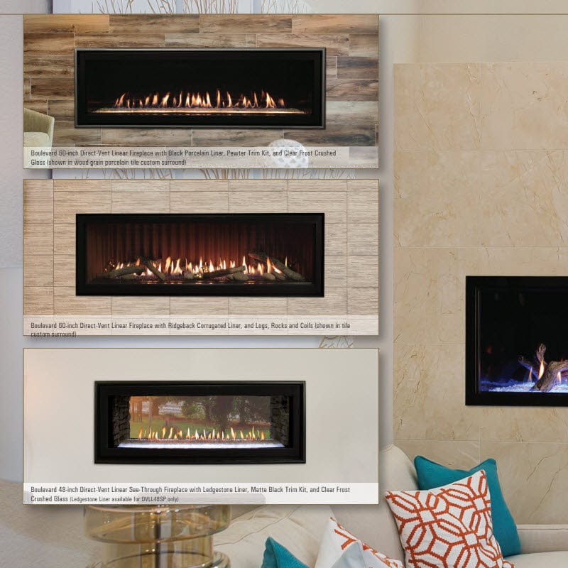 Empire 72" Boulevard Direct Vent Linear Gas Fireplace with Multi-Function Remote DVLL72BP90P