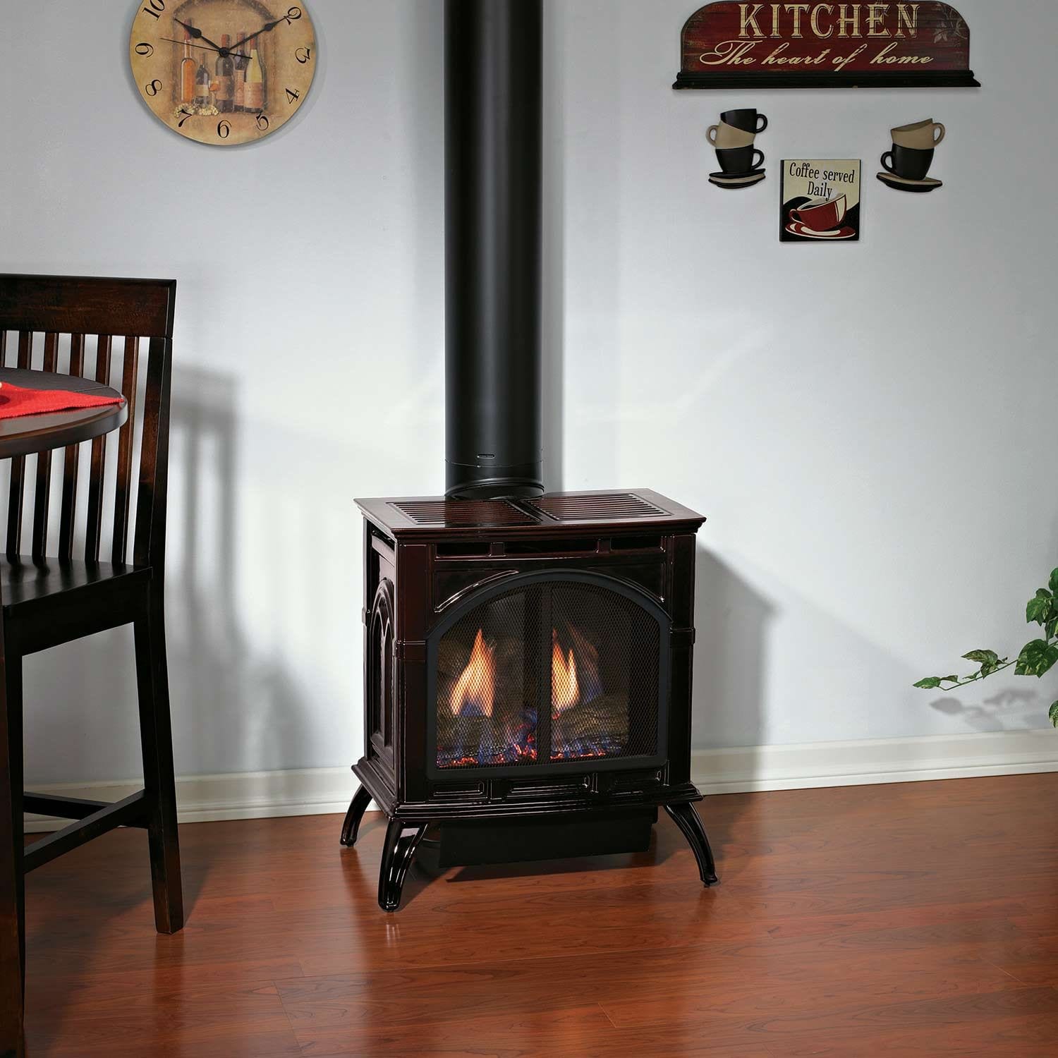 Empire 22" Spirit Cast Iron Direct Vent Gas Stove with Slope Glaze Burner and Log Set DVP20CC30BP